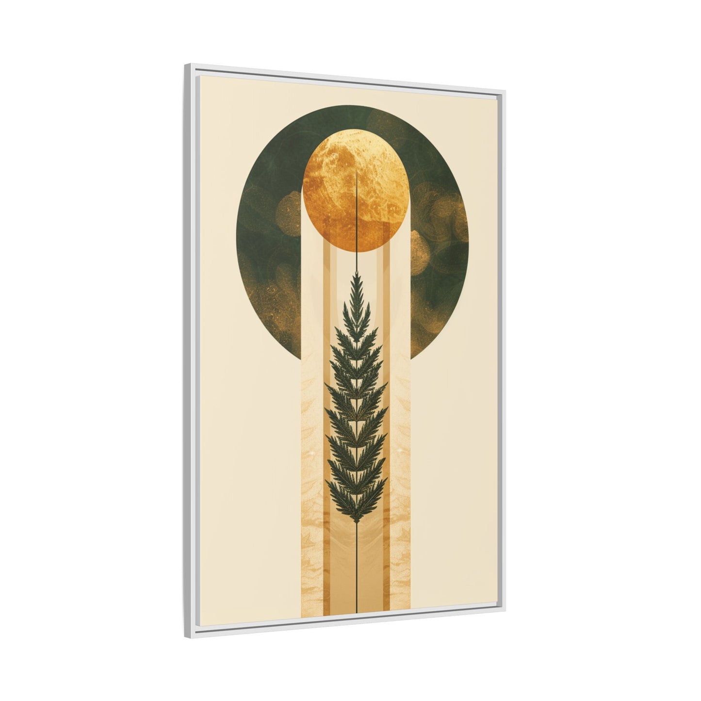 Framed Matte Canvas Art Print, Bohemian Wall Decor, Nature-Inspired Home Art, Botanical Print for Living Room, Gift for Art Lovers