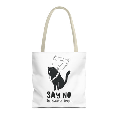 Eco-Friendly Cat Lover Tote Bag | Say No to Plastic Bags, Reusable Shopping Bag, Gift for Cat Lovers, Sustainable Fashion, Cute Cat Design