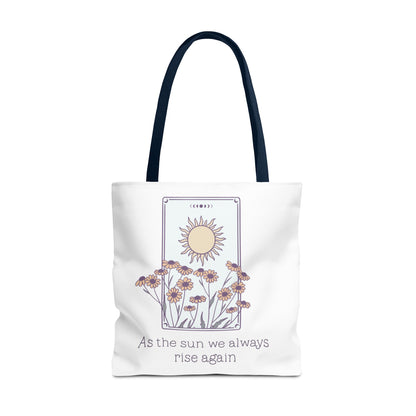 Sunrise Floral Tote Bag, Inspirational Tote, Eco-Friendly Bag, Gift for Her, Boho Style Bag, Everyday Use, Canvas Tote