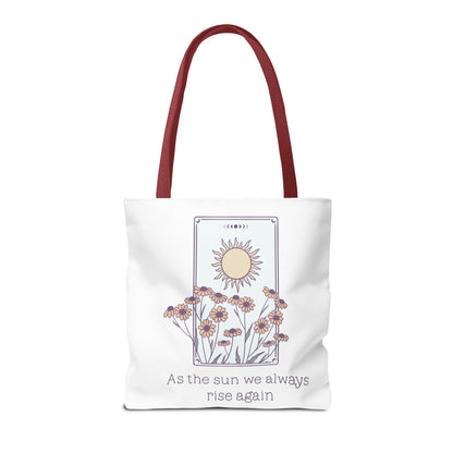 Sunrise Floral Tote Bag, Inspirational Tote, Eco-Friendly Bag, Gift for Her, Boho Style Bag, Everyday Use, Canvas Tote