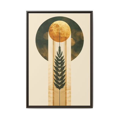 Framed Matte Canvas Art Print, Bohemian Wall Decor, Nature-Inspired Home Art, Botanical Print for Living Room, Gift for Art Lovers