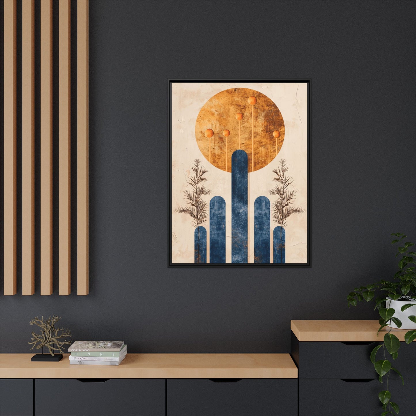 Modern Boho Wall Art Print, Framed Home Decor, Minimalist Artwork, Nature Inspired, Gift for Her, Room Decoration