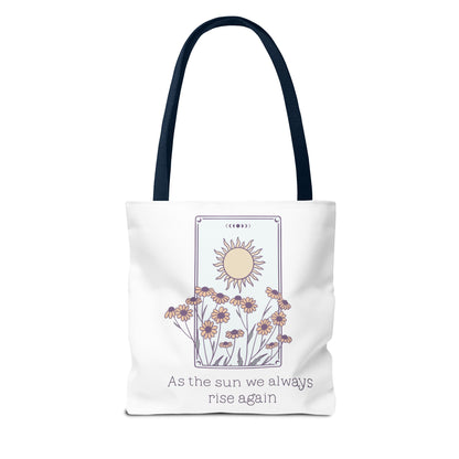 Sunrise Floral Tote Bag, Inspirational Tote, Eco-Friendly Bag, Gift for Her, Boho Style Bag, Everyday Use, Canvas Tote