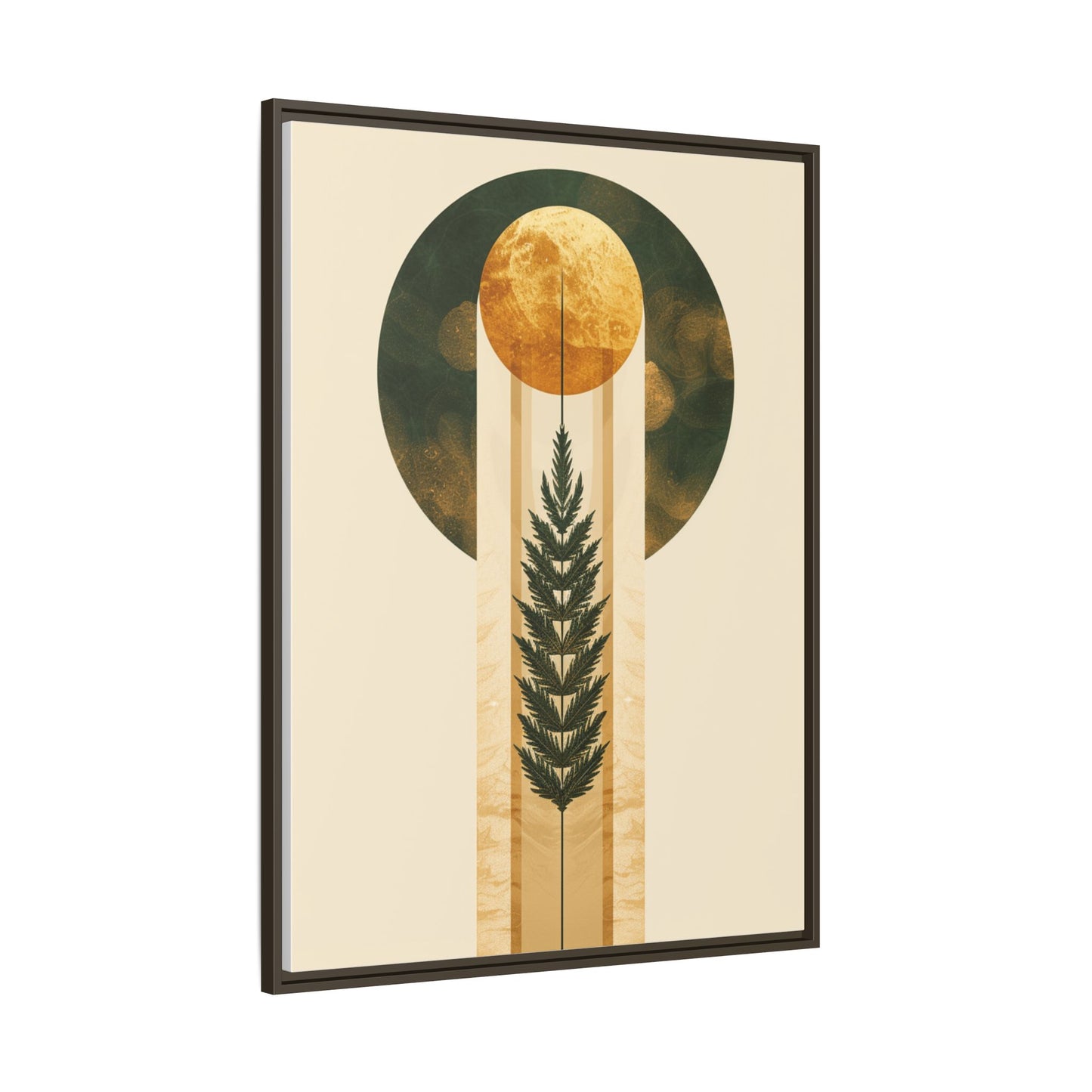 Framed Matte Canvas Art Print, Bohemian Wall Decor, Nature-Inspired Home Art, Botanical Print for Living Room, Gift for Art Lovers