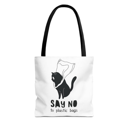 Eco-Friendly Cat Lover Tote Bag | Say No to Plastic Bags, Reusable Shopping Bag, Gift for Cat Lovers, Sustainable Fashion, Cute Cat Design