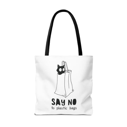 Eco-Friendly Cat Lover Tote Bag | Say No to Plastic Bags, Reusable Shopping Bag, Gift for Cat Lovers, Sustainable Fashion, Cute Cat Design