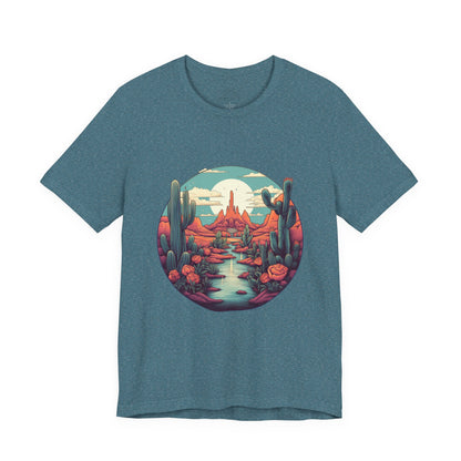 Desert Sunset Tee, Relaxed Fit Shirt, Nature Lover Gift, Casual Wear, Summer Vibes, Outdoor Adventure Clothing