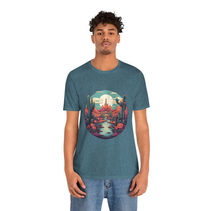 Desert Sunset Tee, Relaxed Fit Shirt, Nature Lover Gift, Casual Wear, Summer Vibes, Outdoor Adventure Clothing