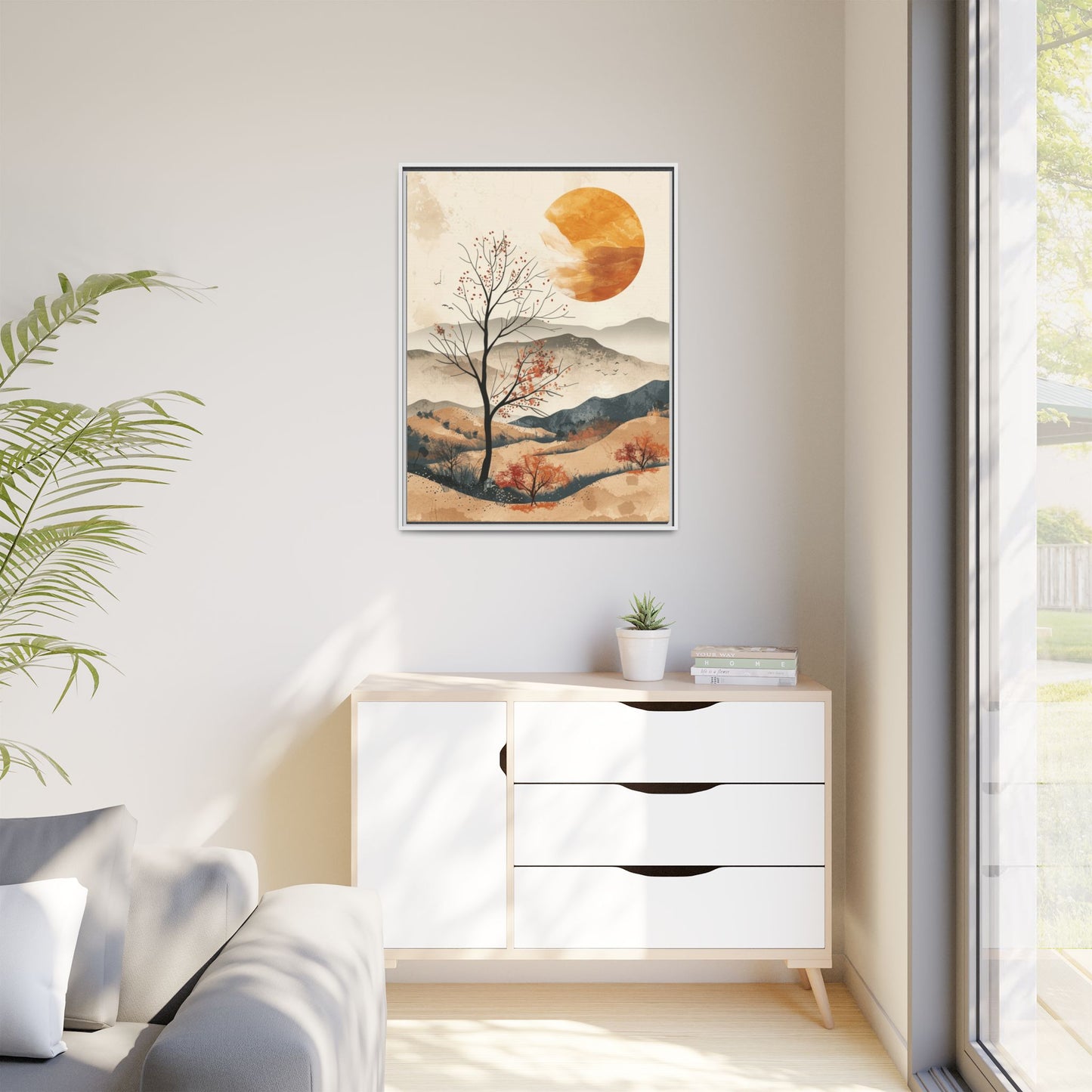 Artistic Framed Canvas Wall Art - Autumn Landscape, Home Decor, Nature Artwork, Gift for Art Lovers, Cozy Living Room Accent