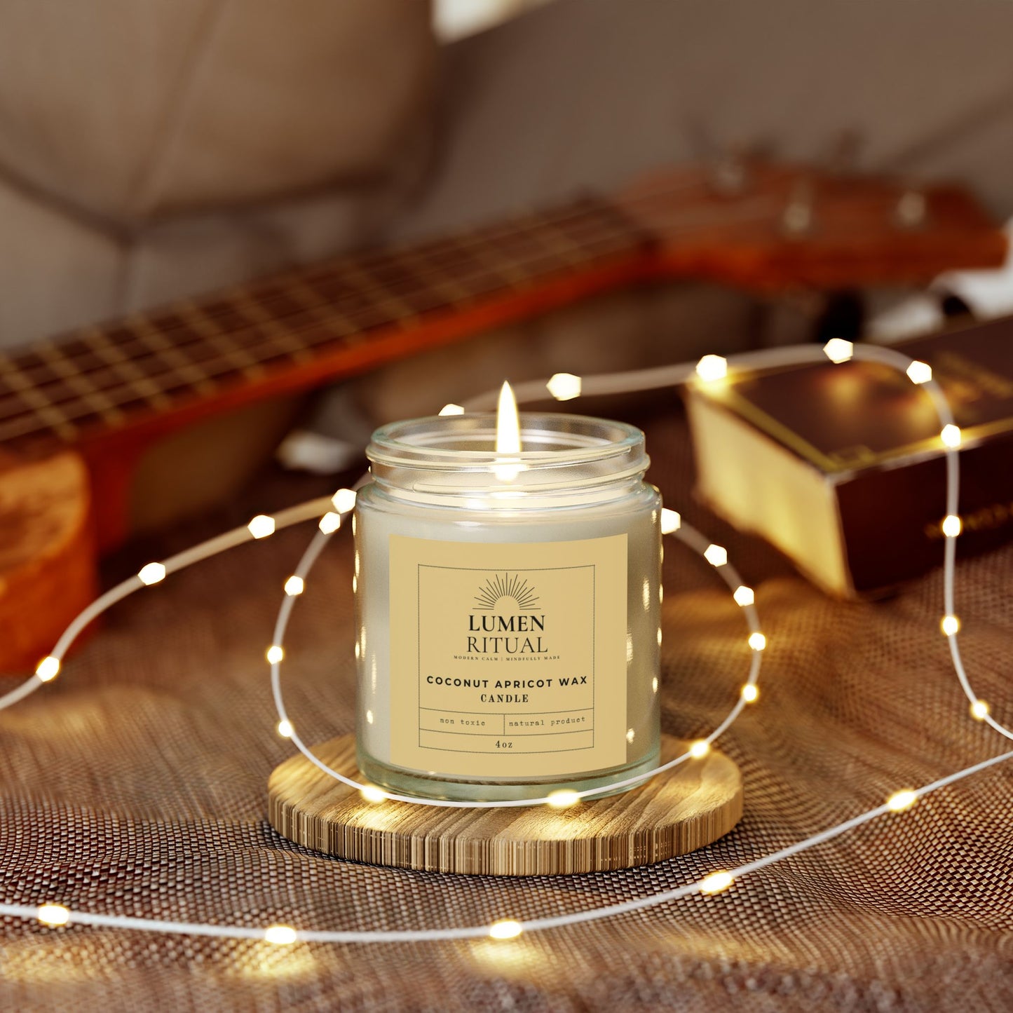 Coconut Apricot Scented Candle - Relaxing Aromatherapy, Home Decor, Gift for Her, Spa Gift, Eco-Friendly Candle