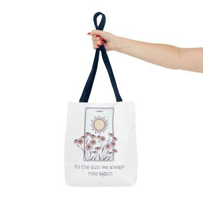 Sunrise Floral Tote Bag, Inspirational Tote, Eco-Friendly Bag, Gift for Her, Boho Style Bag, Everyday Use, Canvas Tote