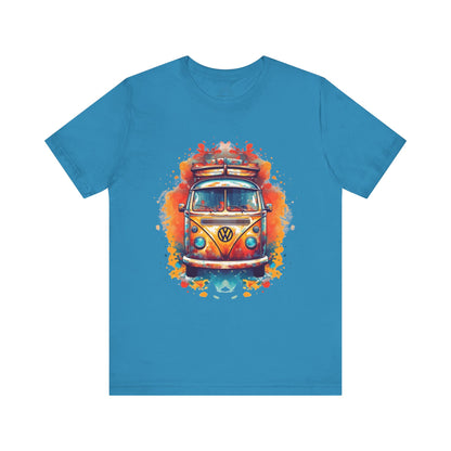Vintage VW Bus Art Tee - Retro Van Shirt, Gift for Road Trip Lovers, Adventure Wear, Casual Summer Outing, Festival Outfit