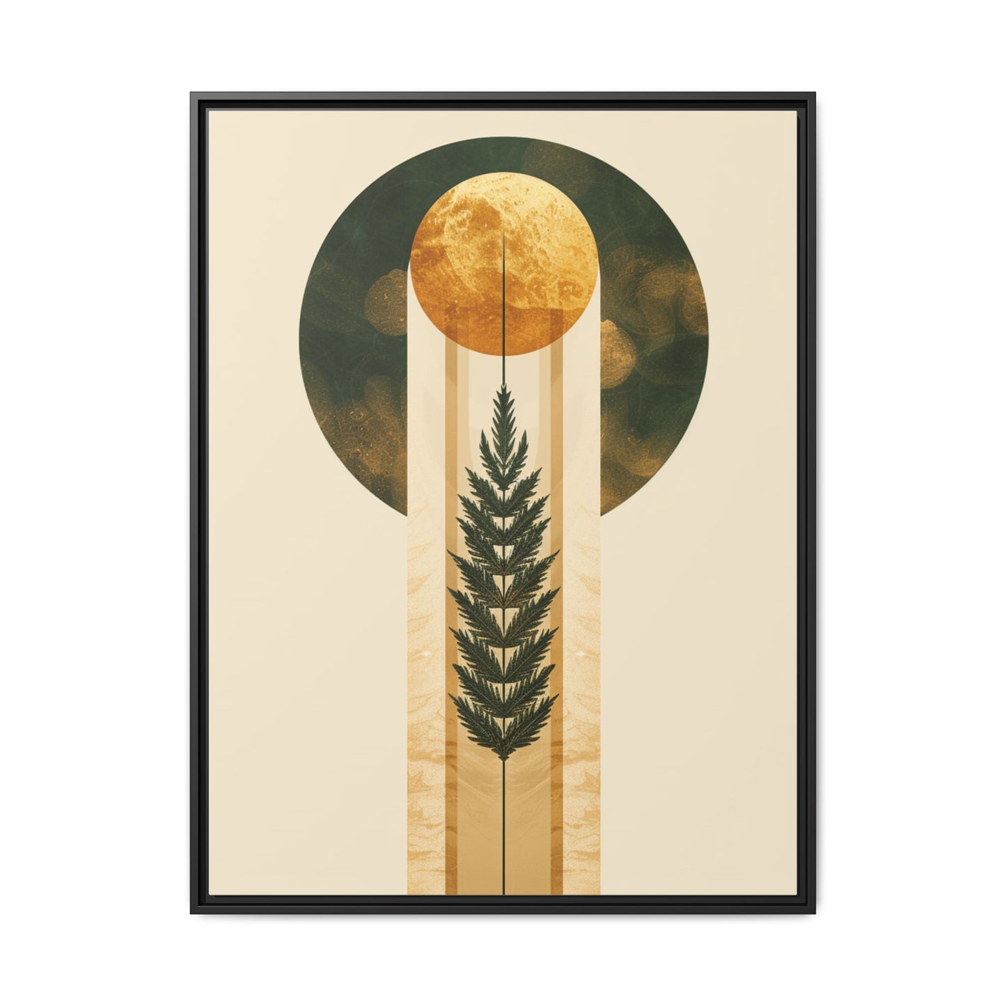 Framed Matte Canvas Art Print, Bohemian Wall Decor, Nature-Inspired Home Art, Botanical Print for Living Room, Gift for Art Lovers