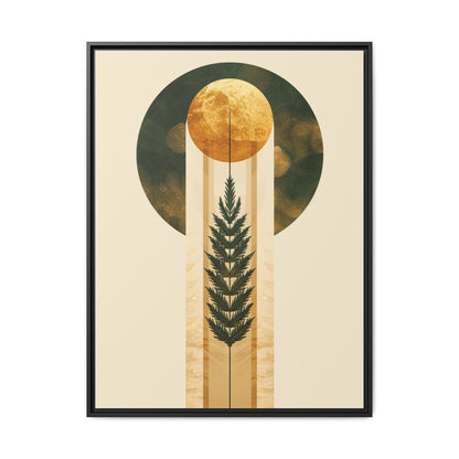 Framed Matte Canvas Art Print, Bohemian Wall Decor, Nature-Inspired Home Art, Botanical Print for Living Room, Gift for Art Lovers