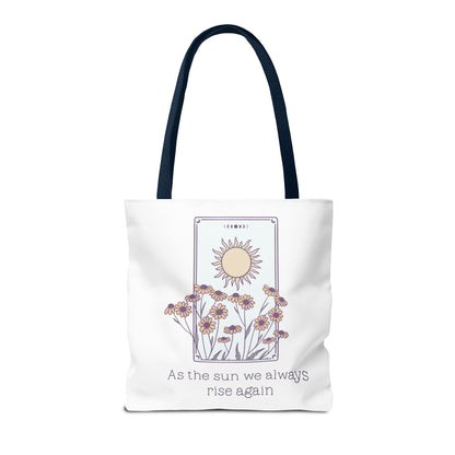 Sunrise Floral Tote Bag, Inspirational Tote, Eco-Friendly Bag, Gift for Her, Boho Style Bag, Everyday Use, Canvas Tote