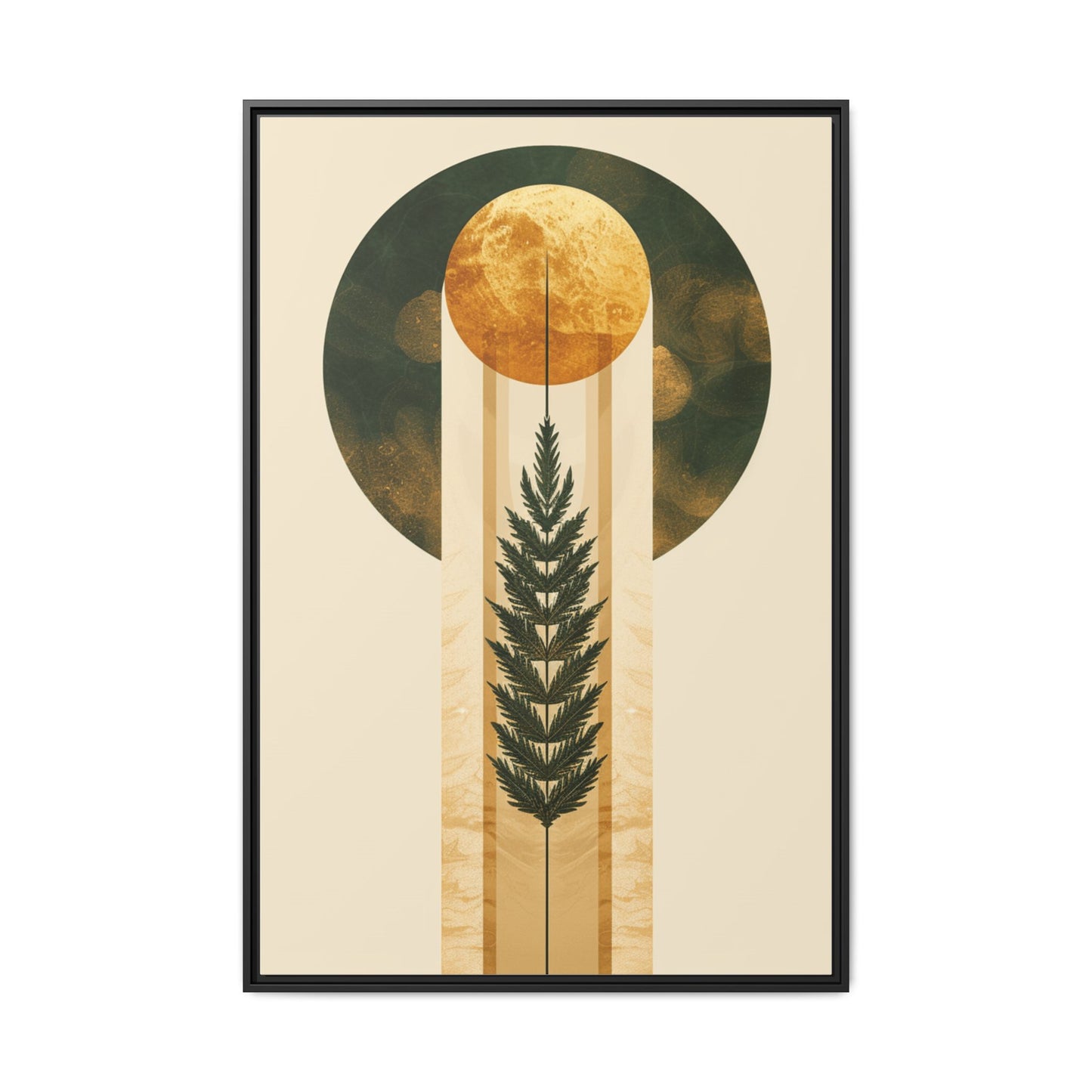 Framed Matte Canvas Art Print, Bohemian Wall Decor, Nature-Inspired Home Art, Botanical Print for Living Room, Gift for Art Lovers