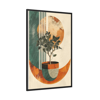 Abstract Botanical Framed Canvas Art Print, Nature Wall Decor, Home Office Wall Art, Gift for Plant Lovers, Modern Art