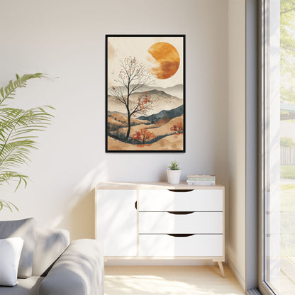 Artistic Framed Canvas Wall Art - Autumn Landscape, Home Decor, Nature Artwork, Gift for Art Lovers, Cozy Living Room Accent