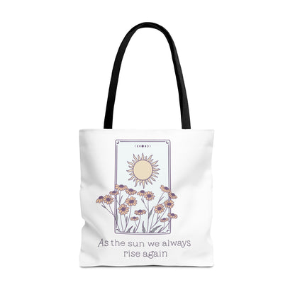 Sunrise Floral Tote Bag, Inspirational Tote, Eco-Friendly Bag, Gift for Her, Boho Style Bag, Everyday Use, Canvas Tote