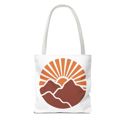 Sunrise Mountain Tote Bag, Eco-Friendly Shopping Bag, Adventure Tote, Summer Tote, Gift for Nature Lovers, Beach Bag
