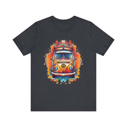 Vintage VW Bus Art Tee - Retro Van Shirt, Gift for Road Trip Lovers, Adventure Wear, Casual Summer Outing, Festival Outfit
