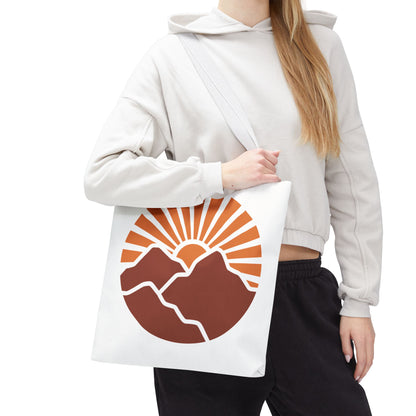 Sunrise Mountain Tote Bag, Eco-Friendly Shopping Bag, Adventure Tote, Summer Tote, Gift for Nature Lovers, Beach Bag