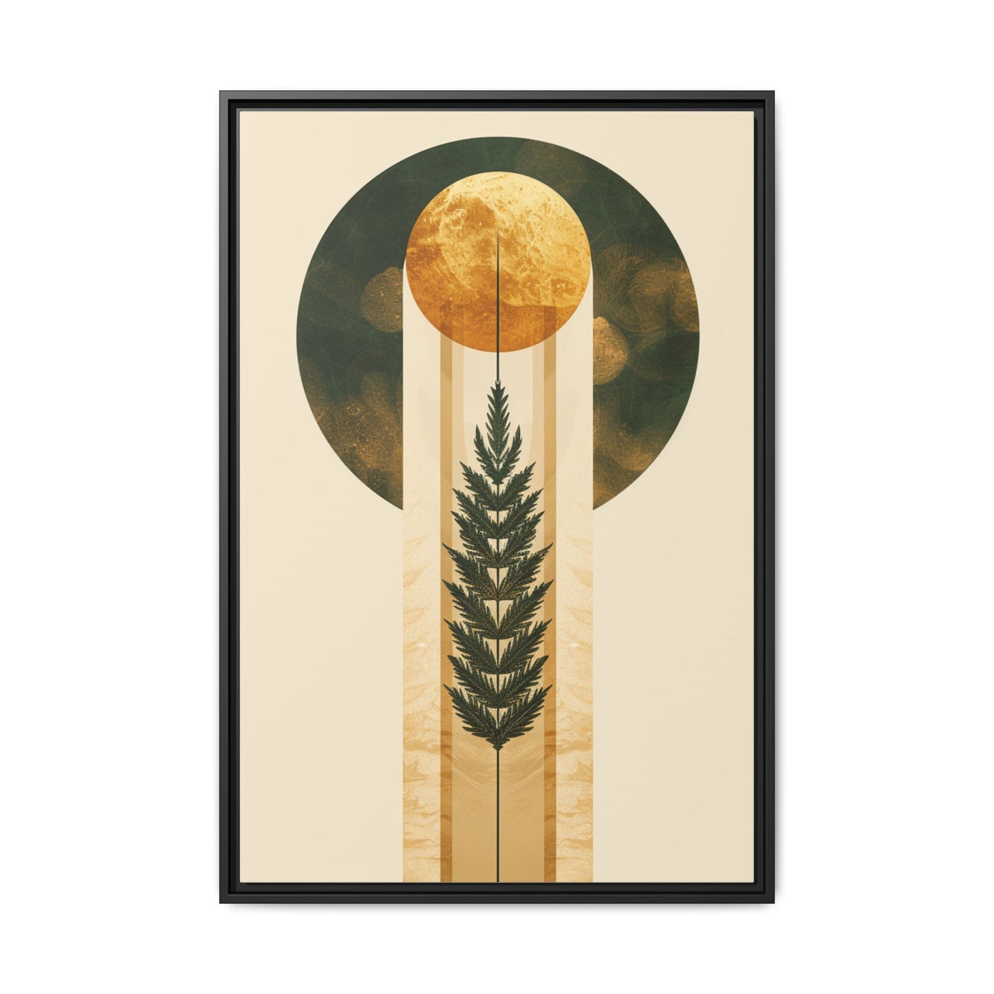 Framed Matte Canvas Art Print, Bohemian Wall Decor, Nature-Inspired Home Art, Botanical Print for Living Room, Gift for Art Lovers