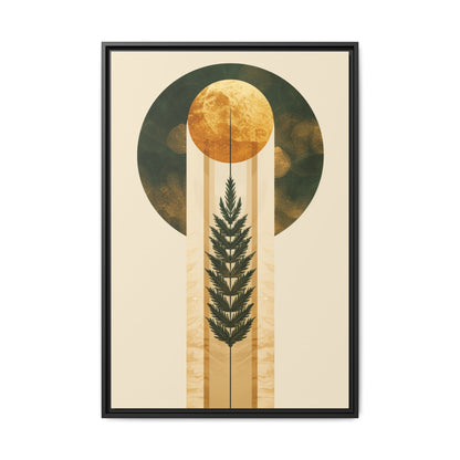 Framed Matte Canvas Art Print, Bohemian Wall Decor, Nature-Inspired Home Art, Botanical Print for Living Room, Gift for Art Lovers