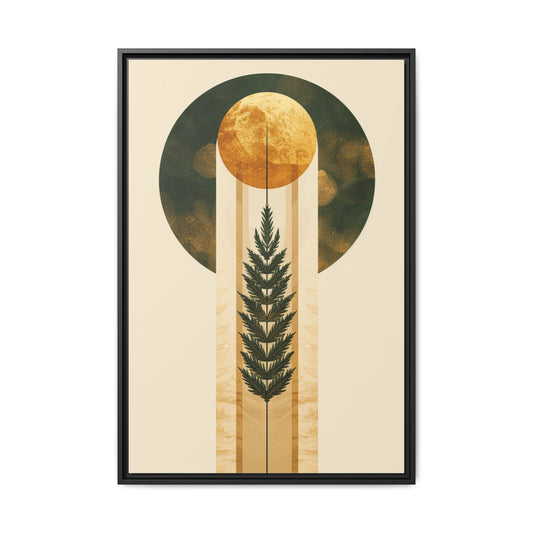 Framed Matte Canvas Art Print, Bohemian Wall Decor, Nature-Inspired Home Art, Botanical Print for Living Room, Gift for Art Lovers