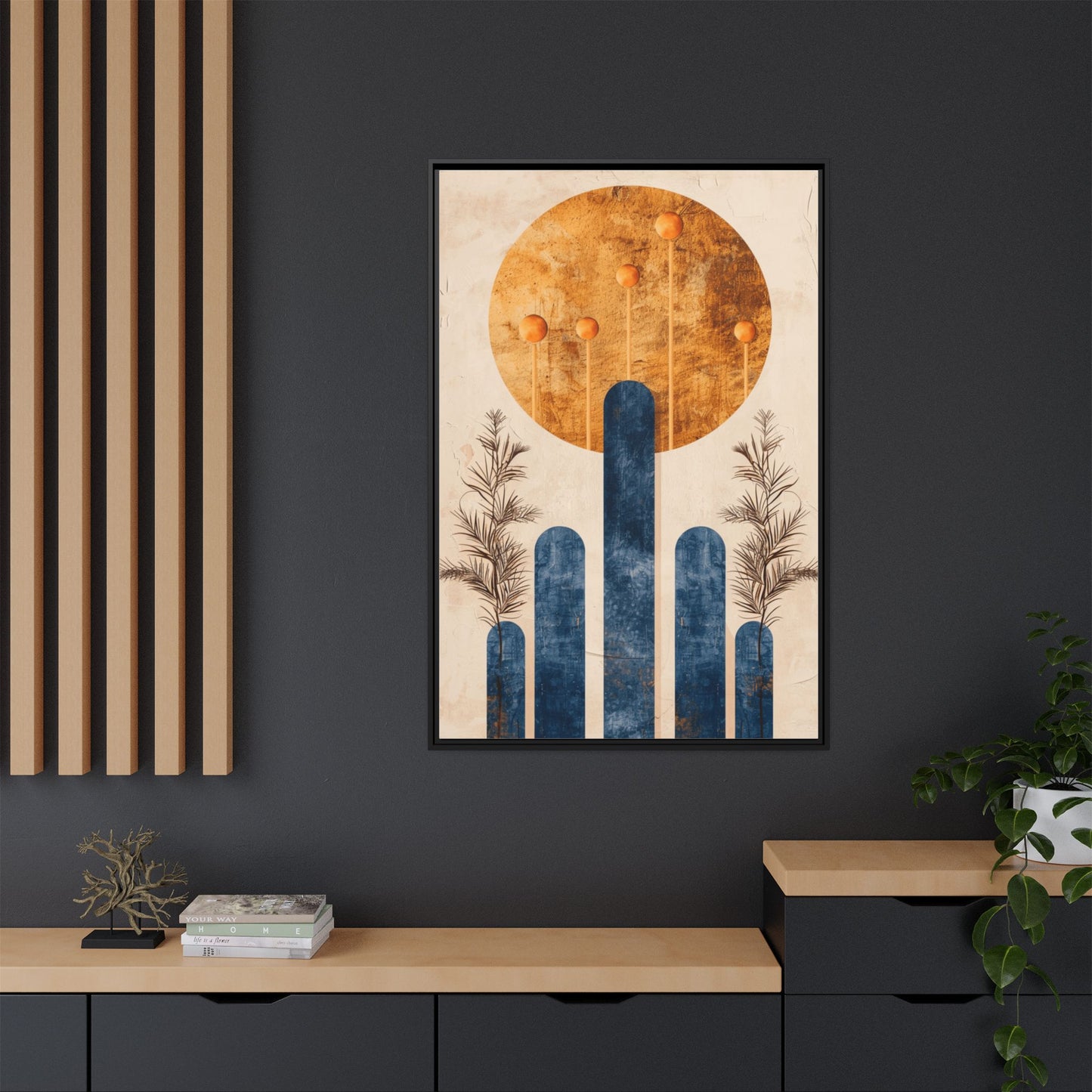 Modern Boho Wall Art Print, Framed Home Decor, Minimalist Artwork, Nature Inspired, Gift for Her, Room Decoration