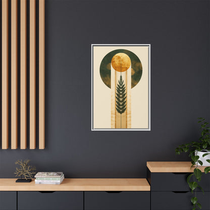 Framed Matte Canvas Art Print, Bohemian Wall Decor, Nature-Inspired Home Art, Botanical Print for Living Room, Gift for Art Lovers