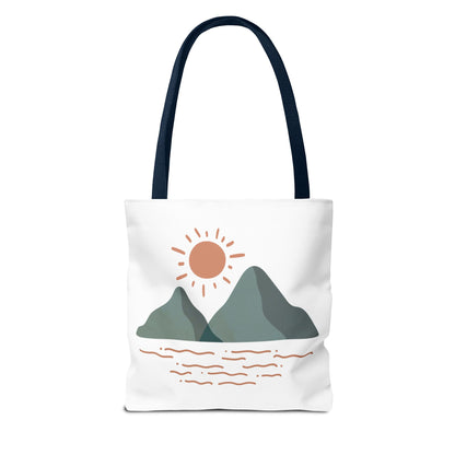 Scenic Mountain Tote Bag, AOP Eco-Friendly Bag for Nature Lovers, Travel Essentials, Beach Tote, Gift for Adventurers