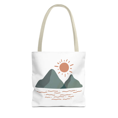 Scenic Mountain Tote Bag, AOP Eco-Friendly Bag for Nature Lovers, Travel Essentials, Beach Tote, Gift for Adventurers