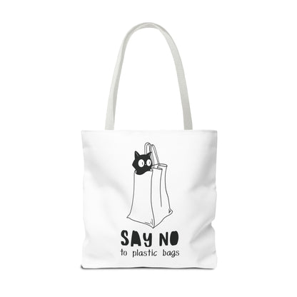 Eco-Friendly Cat Lover Tote Bag | Say No to Plastic Bags, Reusable Shopping Bag, Gift for Cat Lovers, Sustainable Fashion, Cute Cat Design