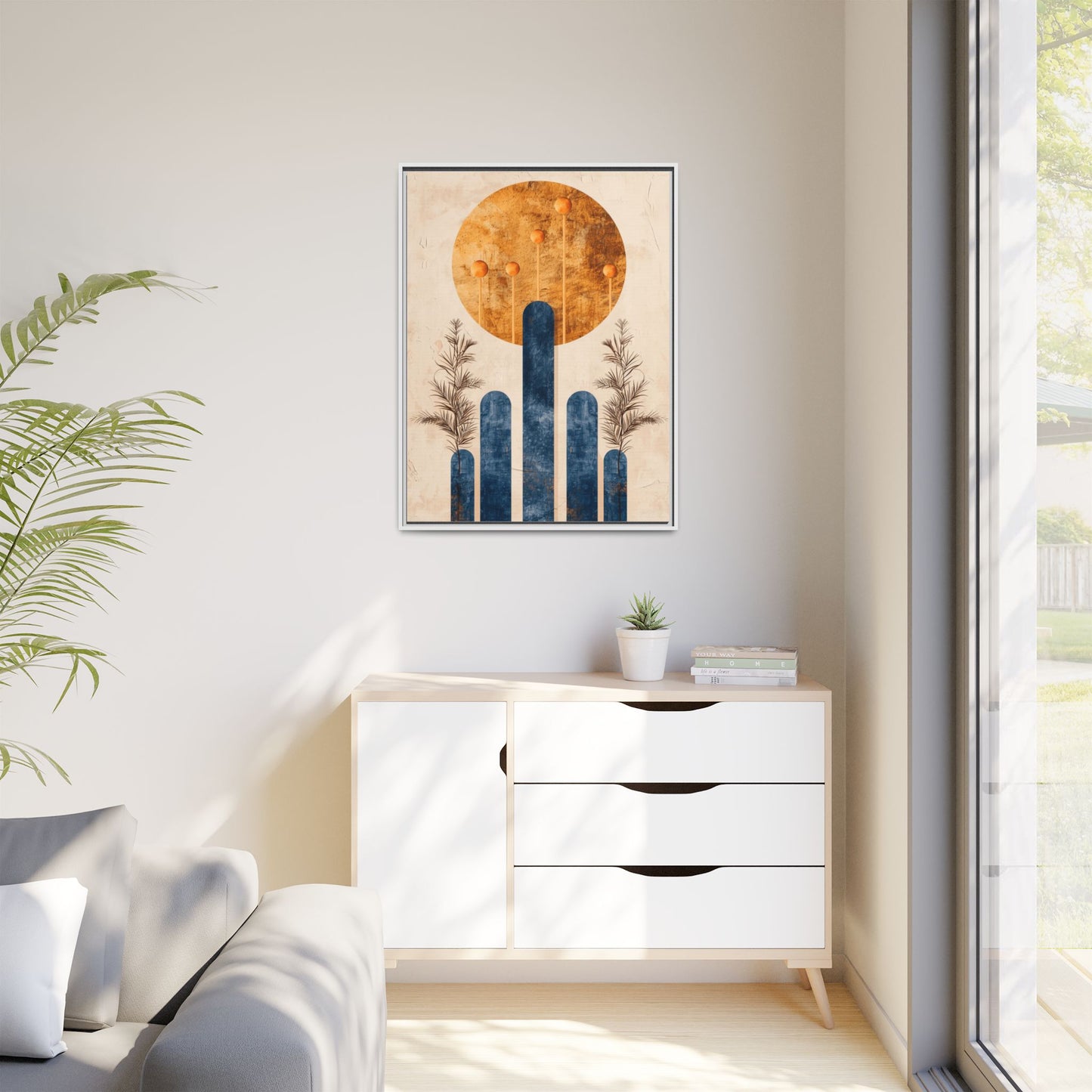 Modern Boho Wall Art Print, Framed Home Decor, Minimalist Artwork, Nature Inspired, Gift for Her, Room Decoration