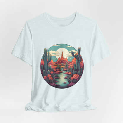 Desert Sunset Tee, Relaxed Fit Shirt, Nature Lover Gift, Casual Wear, Summer Vibes, Outdoor Adventure Clothing