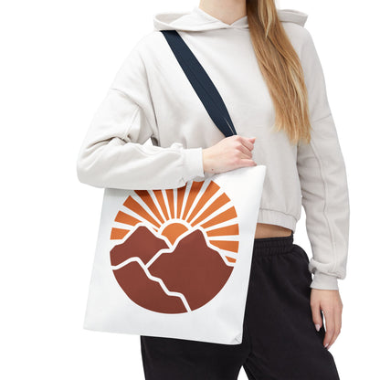 Sunrise Mountain Tote Bag, Eco-Friendly Shopping Bag, Adventure Tote, Summer Tote, Gift for Nature Lovers, Beach Bag