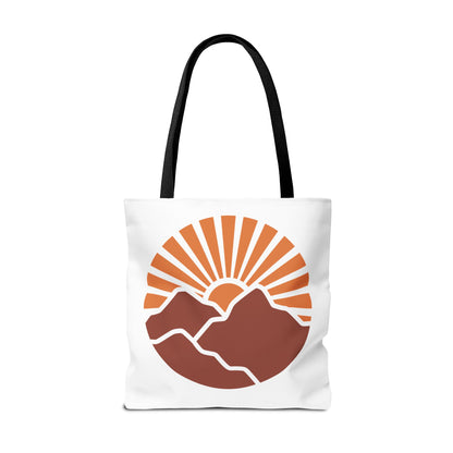 Sunrise Mountain Tote Bag, Eco-Friendly Shopping Bag, Adventure Tote, Summer Tote, Gift for Nature Lovers, Beach Bag