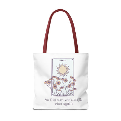 Sunrise Floral Tote Bag, Inspirational Tote, Eco-Friendly Bag, Gift for Her, Boho Style Bag, Everyday Use, Canvas Tote