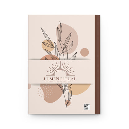 Floral Hardcover Journal for Daily Reflections, Meditation, Writing, Gift for Journaling, Minimalist Stationery, Wellness Planner