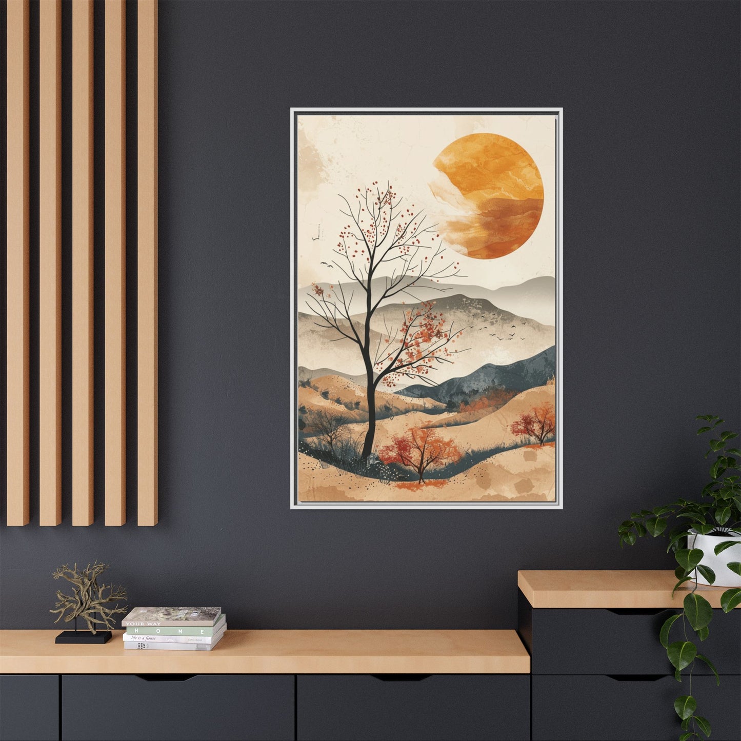 Artistic Framed Canvas Wall Art - Autumn Landscape, Home Decor, Nature Artwork, Gift for Art Lovers, Cozy Living Room Accent