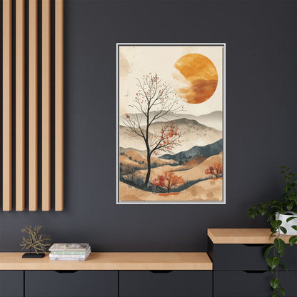 Artistic Framed Canvas Wall Art - Autumn Landscape, Home Decor, Nature Artwork, Gift for Art Lovers, Cozy Living Room Accent