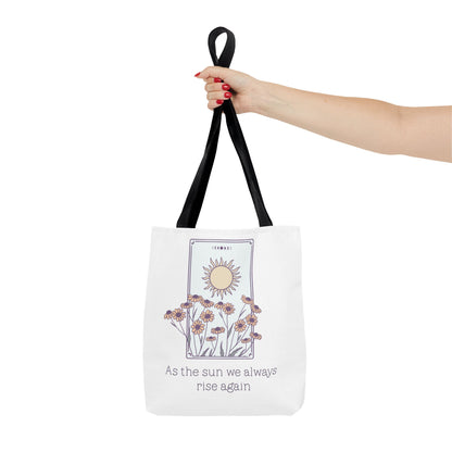 Sunrise Floral Tote Bag, Inspirational Tote, Eco-Friendly Bag, Gift for Her, Boho Style Bag, Everyday Use, Canvas Tote