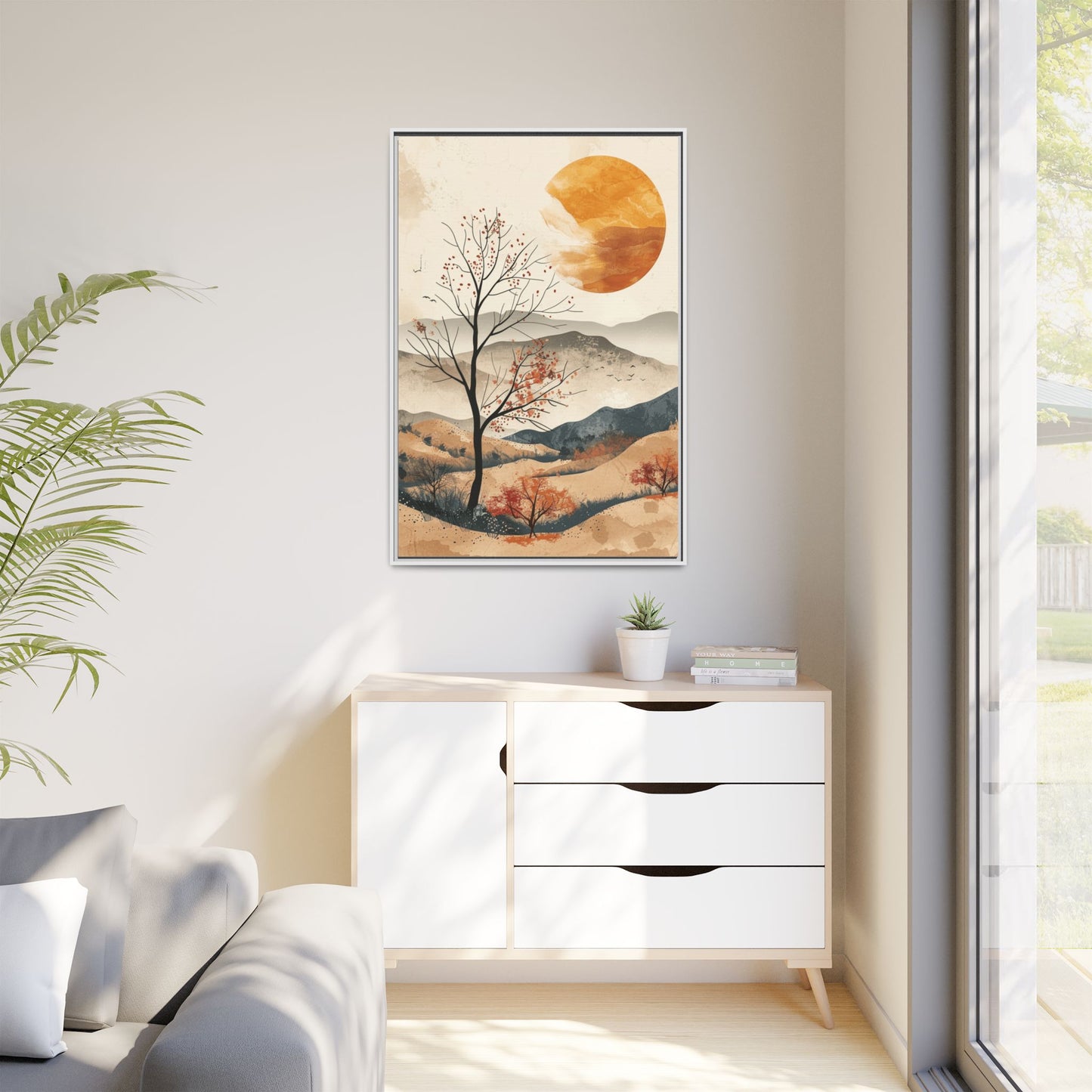 Artistic Framed Canvas Wall Art - Autumn Landscape, Home Decor, Nature Artwork, Gift for Art Lovers, Cozy Living Room Accent