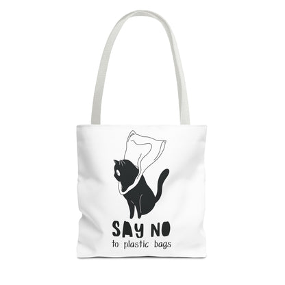 Eco-Friendly Cat Lover Tote Bag | Say No to Plastic Bags, Reusable Shopping Bag, Gift for Cat Lovers, Sustainable Fashion, Cute Cat Design